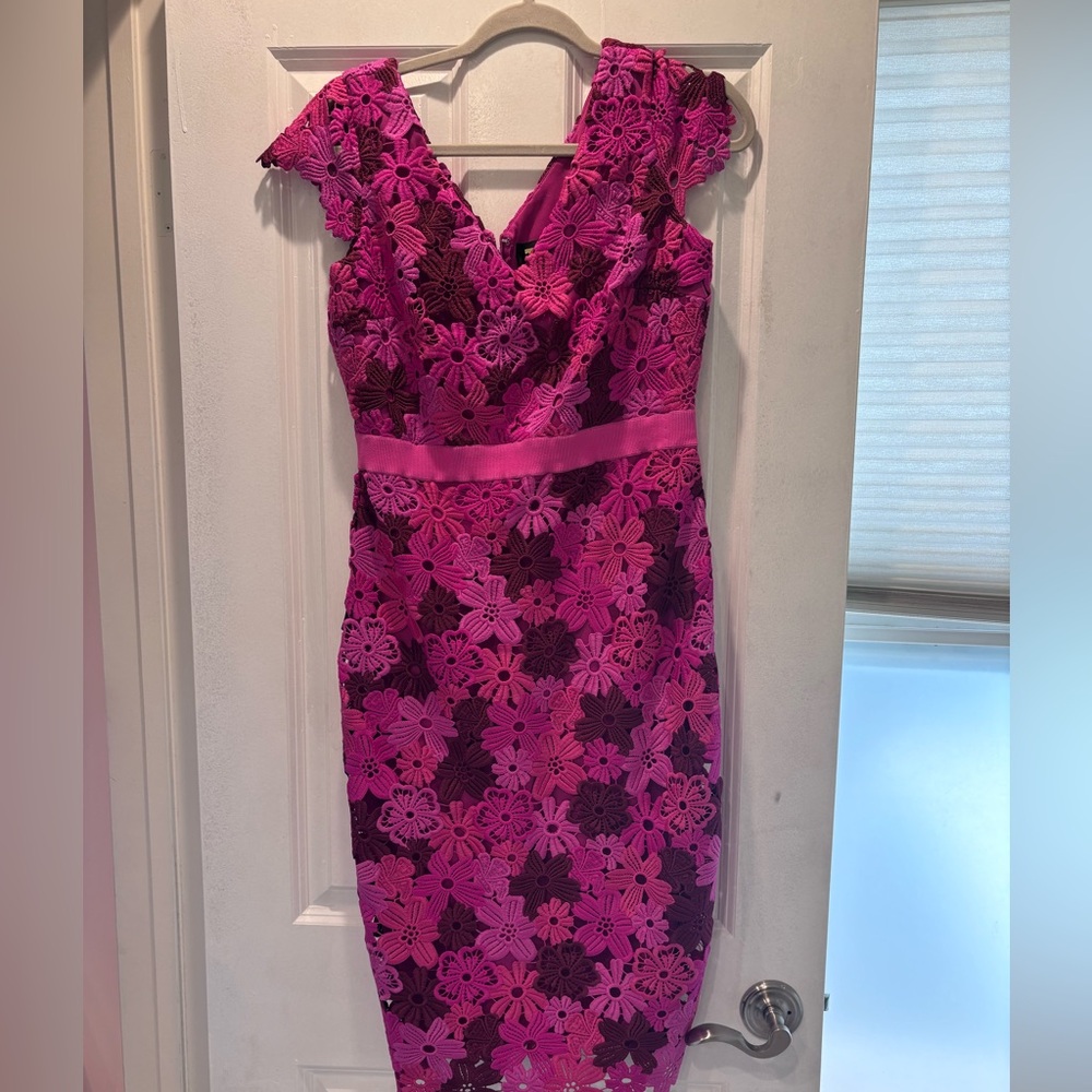 Alexia Admor Pink and Purple Floral Midi Dress